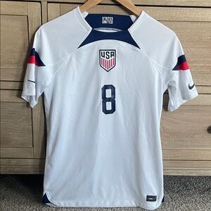 Nike Kid's White and Blue Soccer Jersey
